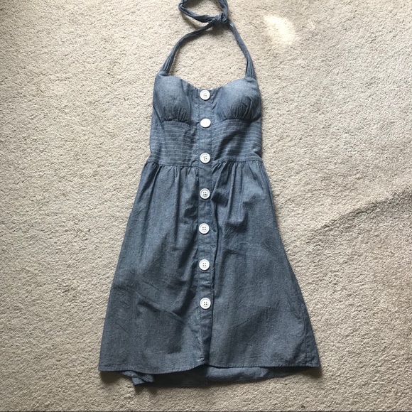Denim blue halter dress - Picture 1 of 4